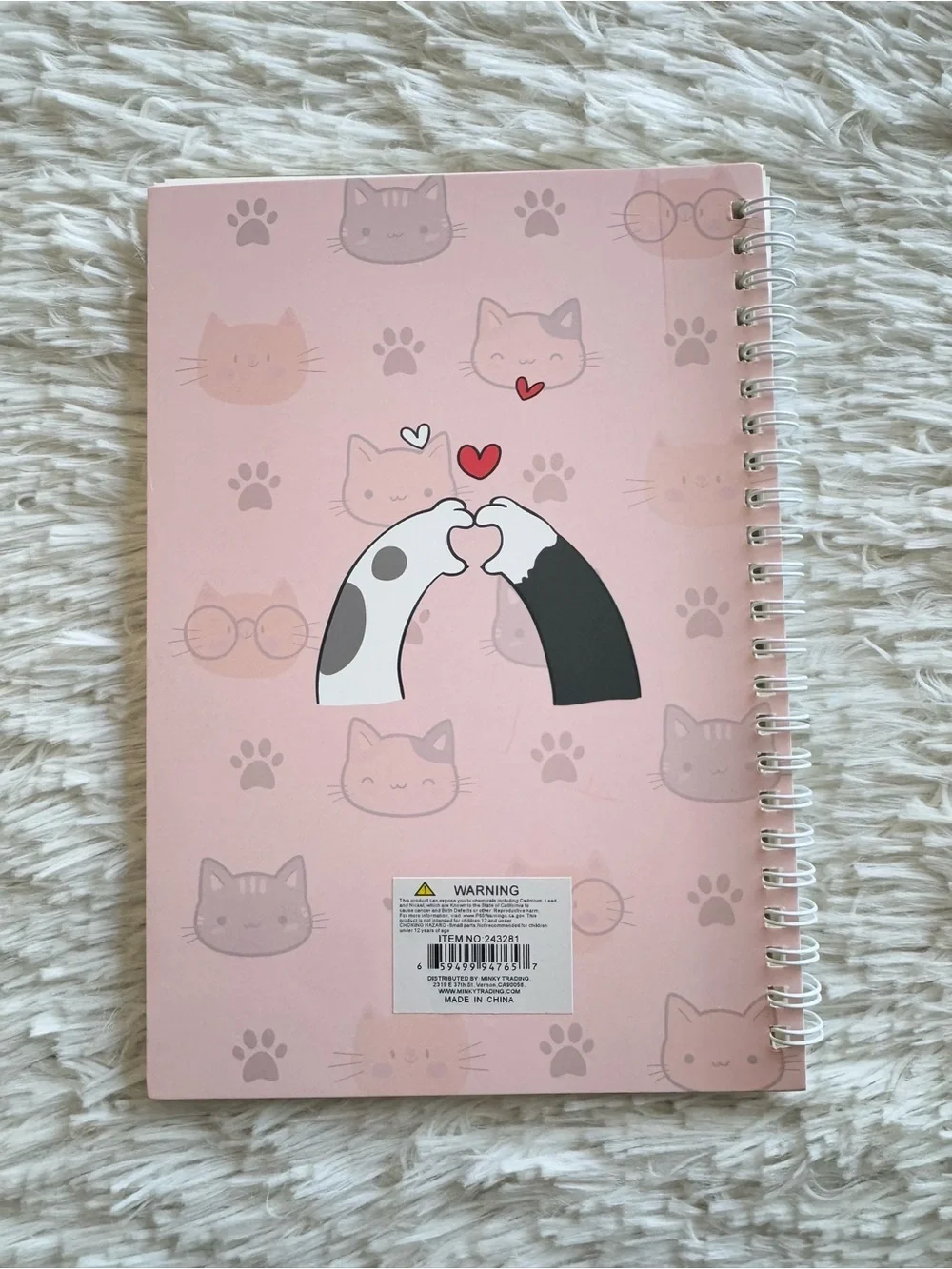 Have A Nice Day Pink Cat Spiral A5 Notebook